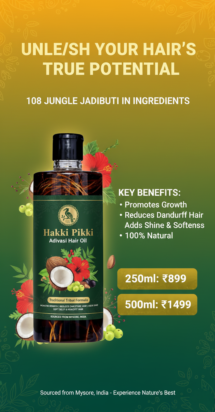 Adivasi Hakki Pikki Herbal Hair Oil